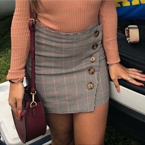 Checkered girly button up skirt